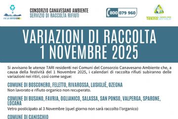 Variazione raccolta carta - 1 Novembre